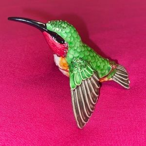 Beautiful Enameled Hummingbird Figurine